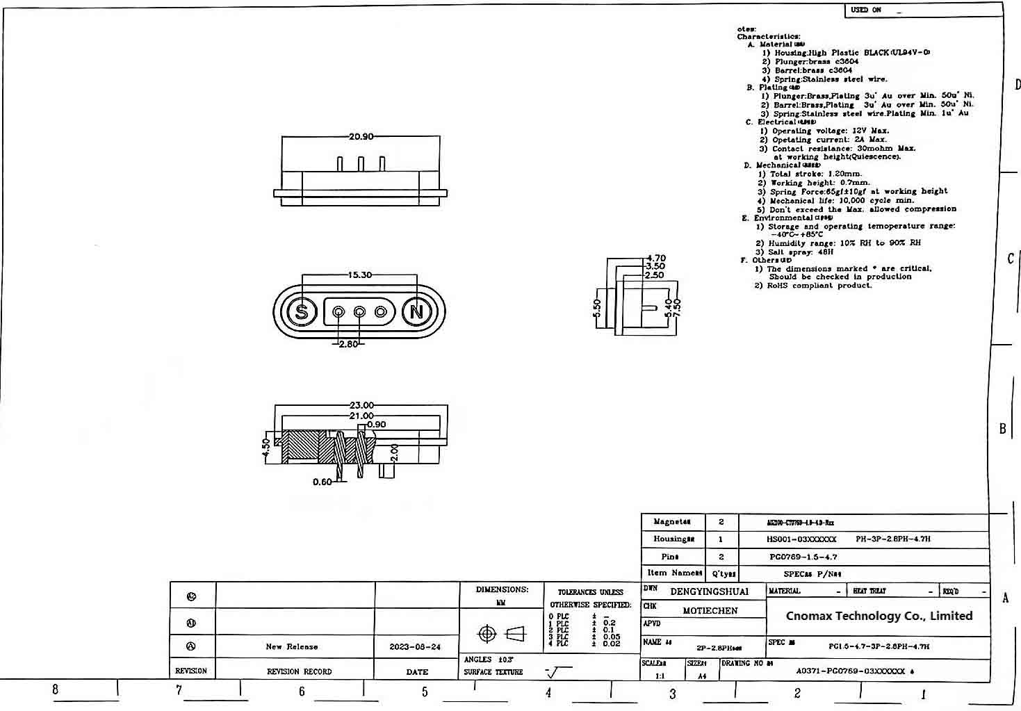 3pin Magnetic Connector